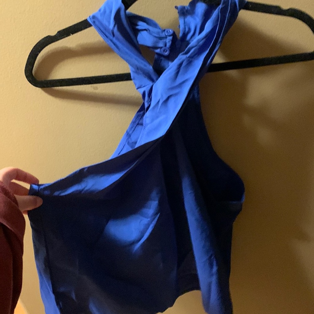 Dark blue womens wrap tank